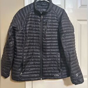 LL Bean black down winter jacket womens size large